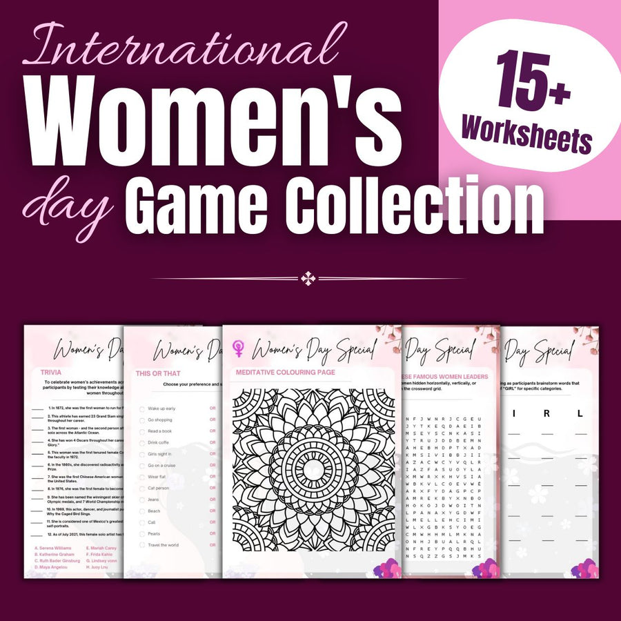 Women's Day Printable Game Collection